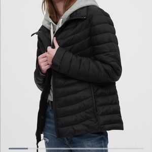 GAP Shiny Black Puffer Jacket